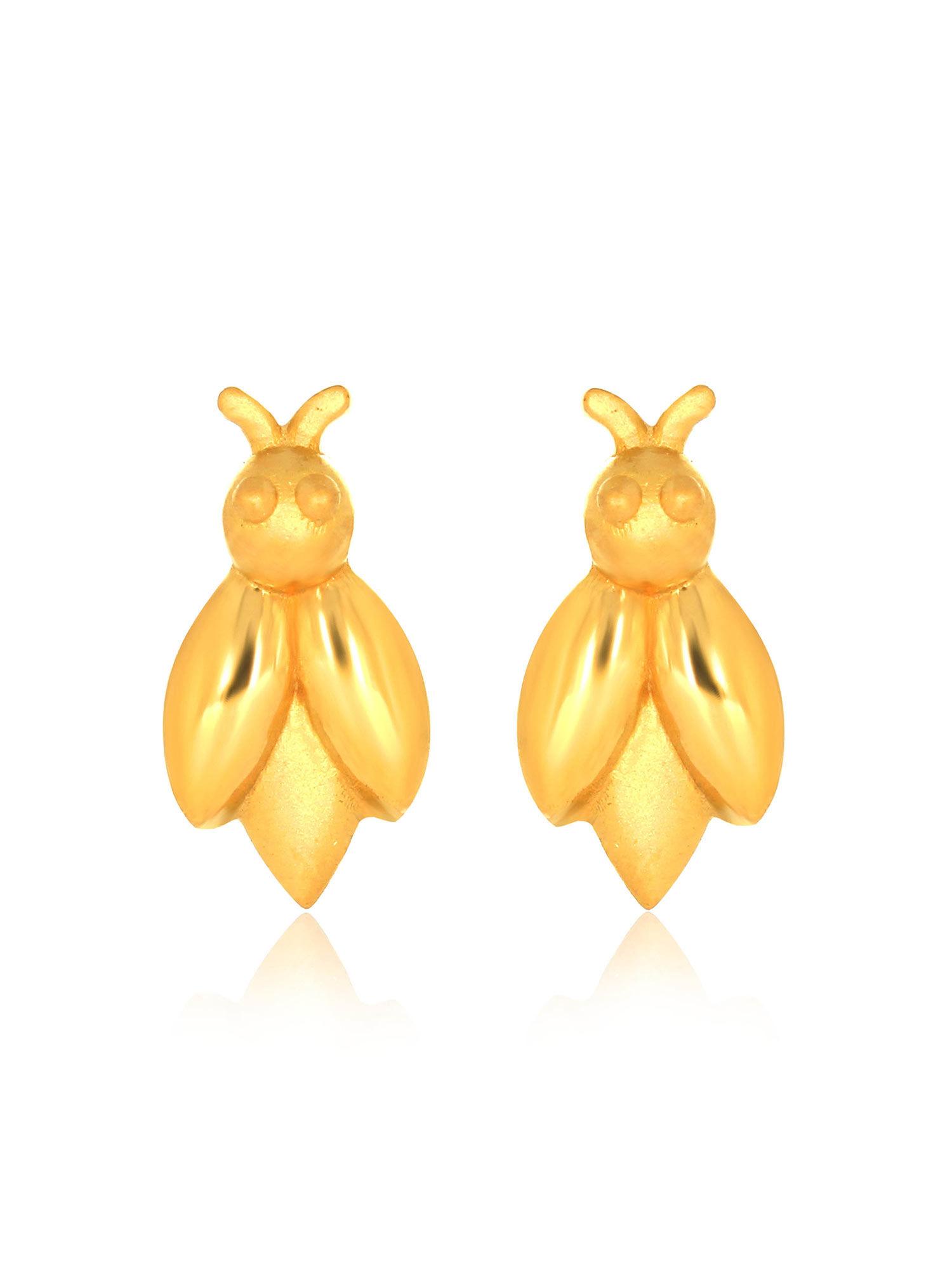 gold 22k yellow gold appealing honey bee gold kids studs earrings