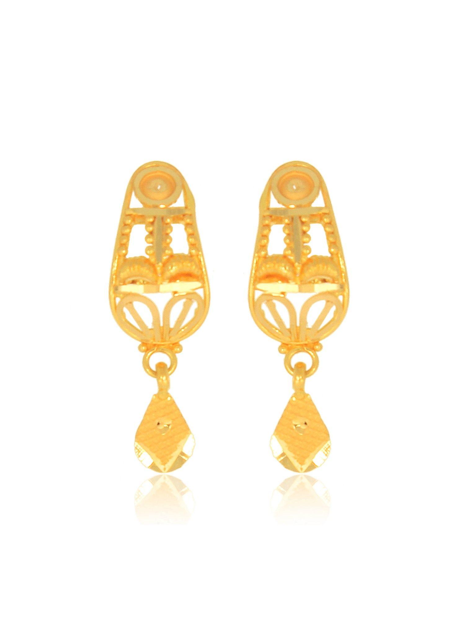 gold 22k yellow gold ravishing appeal gold drop earrings