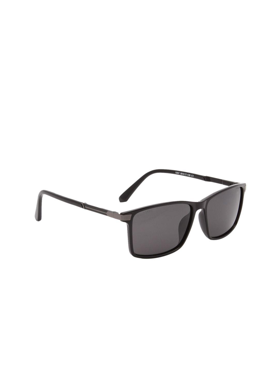 gold berg black lens & black wayfarer sunglasses with uv protected lens gb-1007_blk-blk