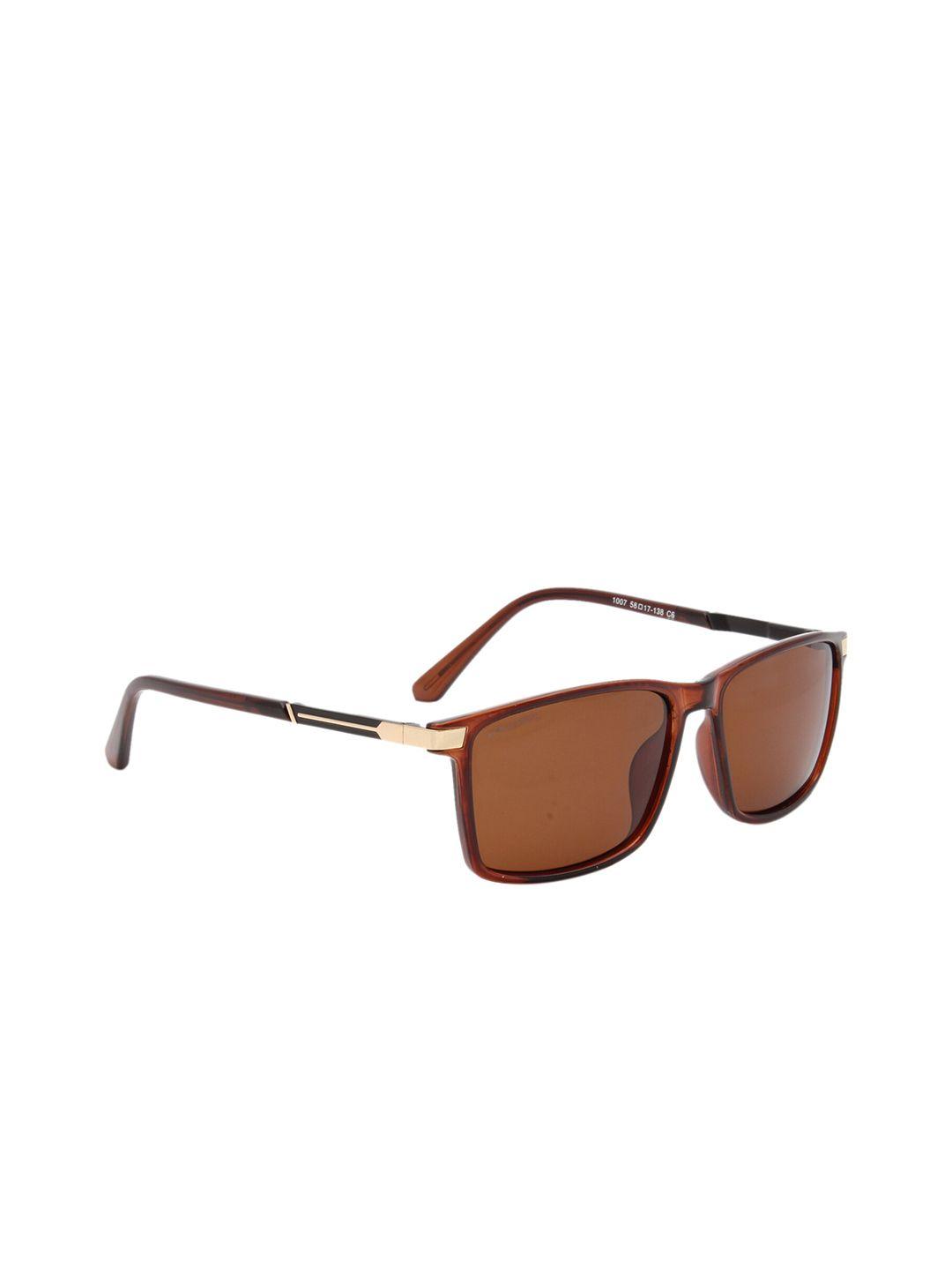 gold berg brown lens & brown wayfarer sunglasses with uv protected lens gb-1007_brn