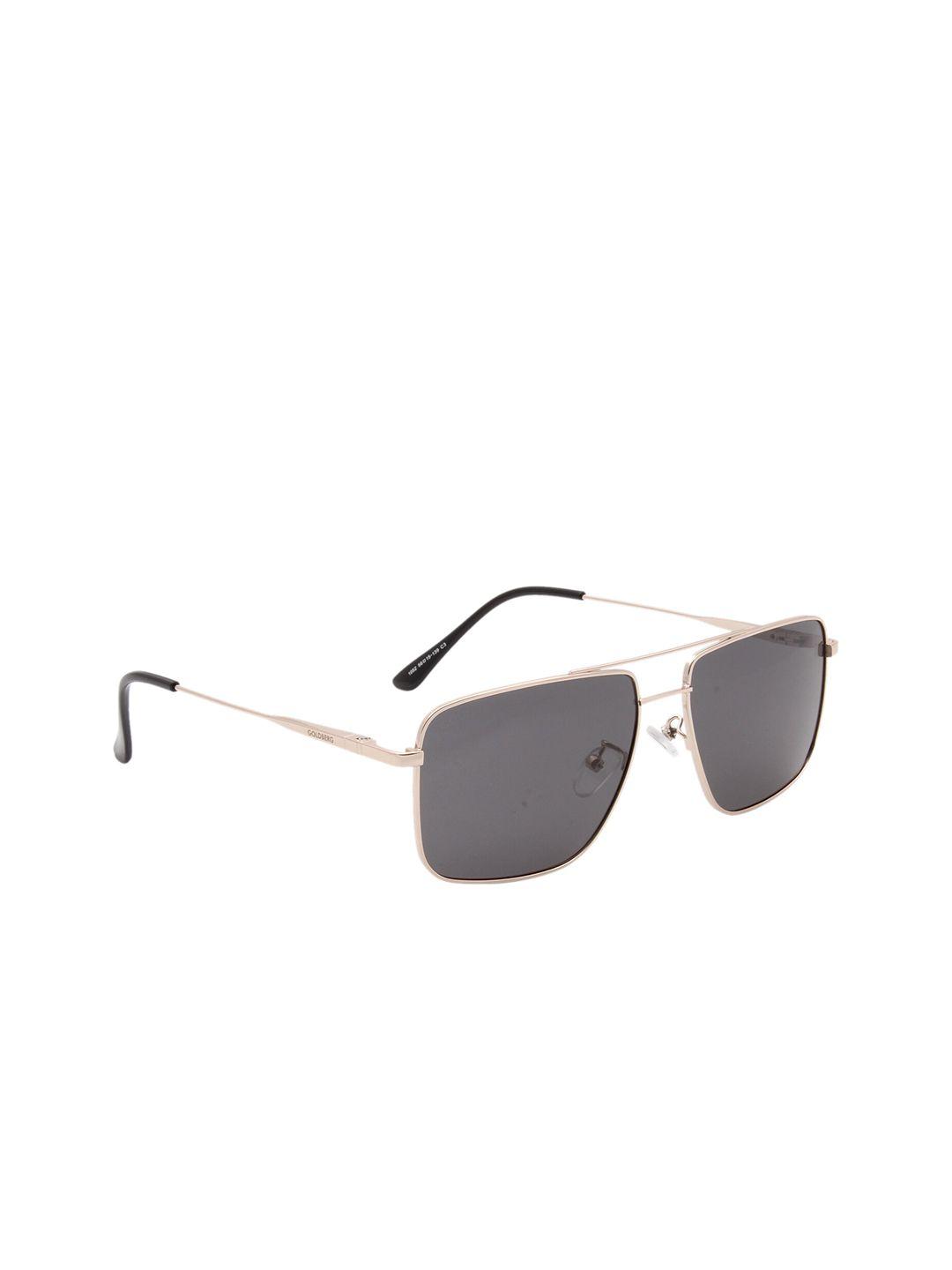 gold berg grey lens & gold-toned aviator sunglasses with uv protected lens- gb-1052_c3