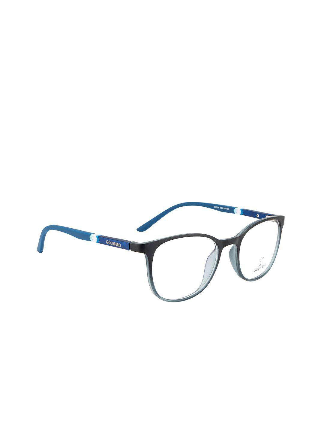 gold berg unisex black & blue full rim round frames eyeglasses