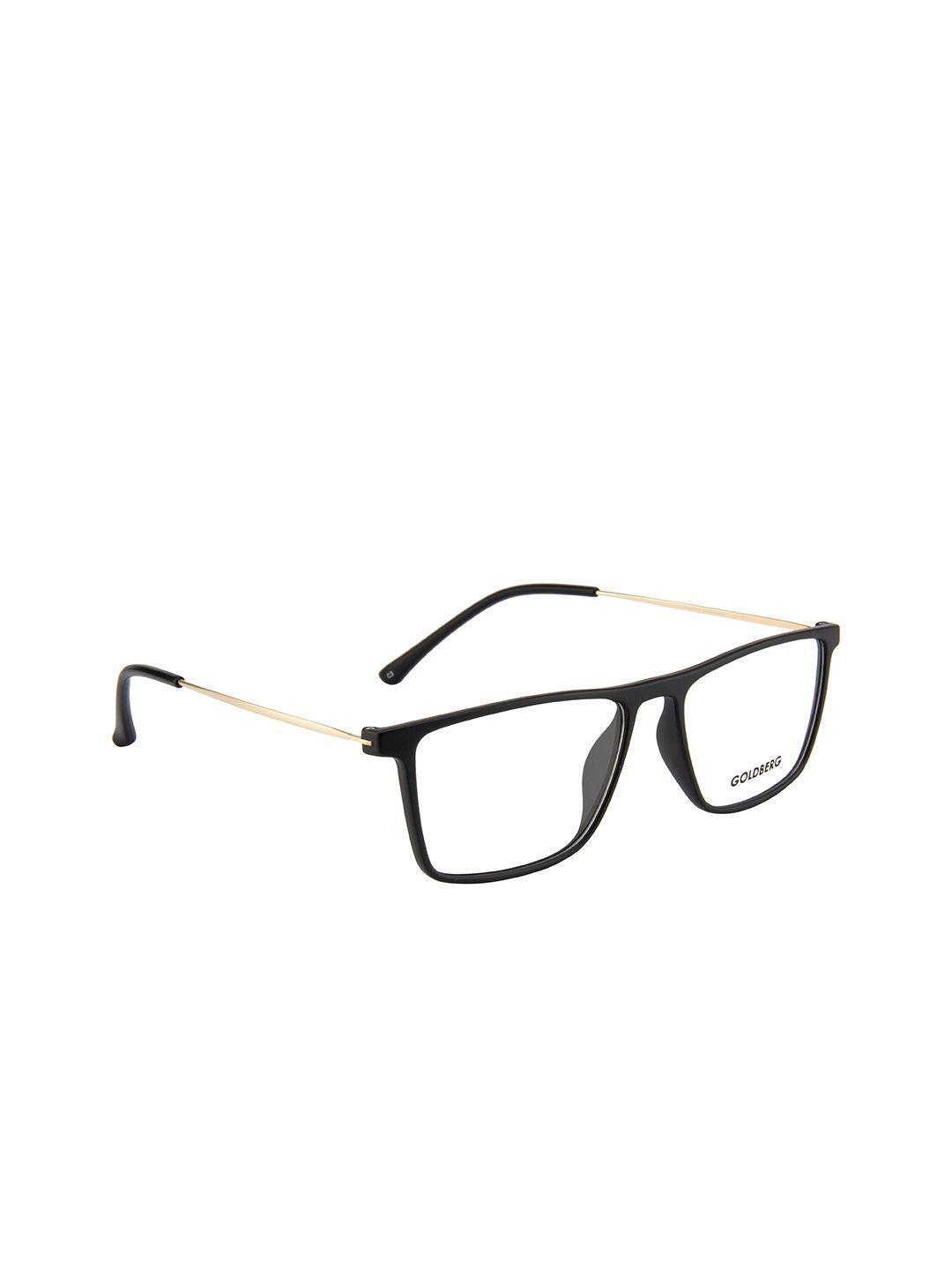 gold berg unisex black & gold-toned full rim rectangle frames