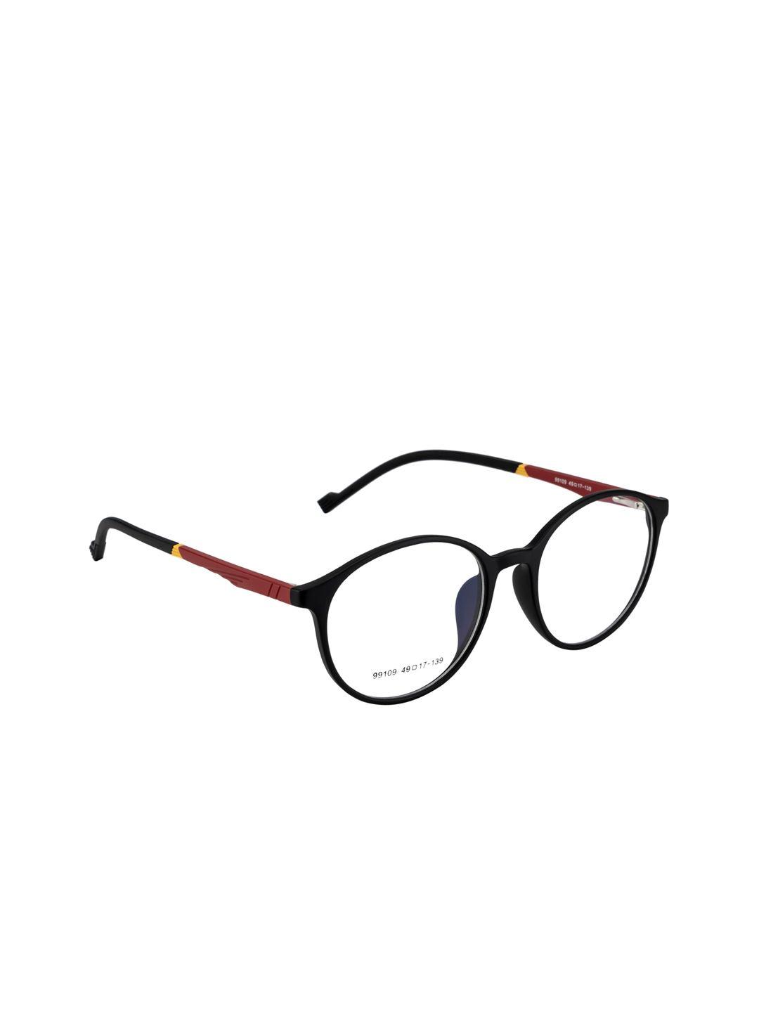 gold berg unisex black & maroon solid full rim round frames gb-99109_m.blk