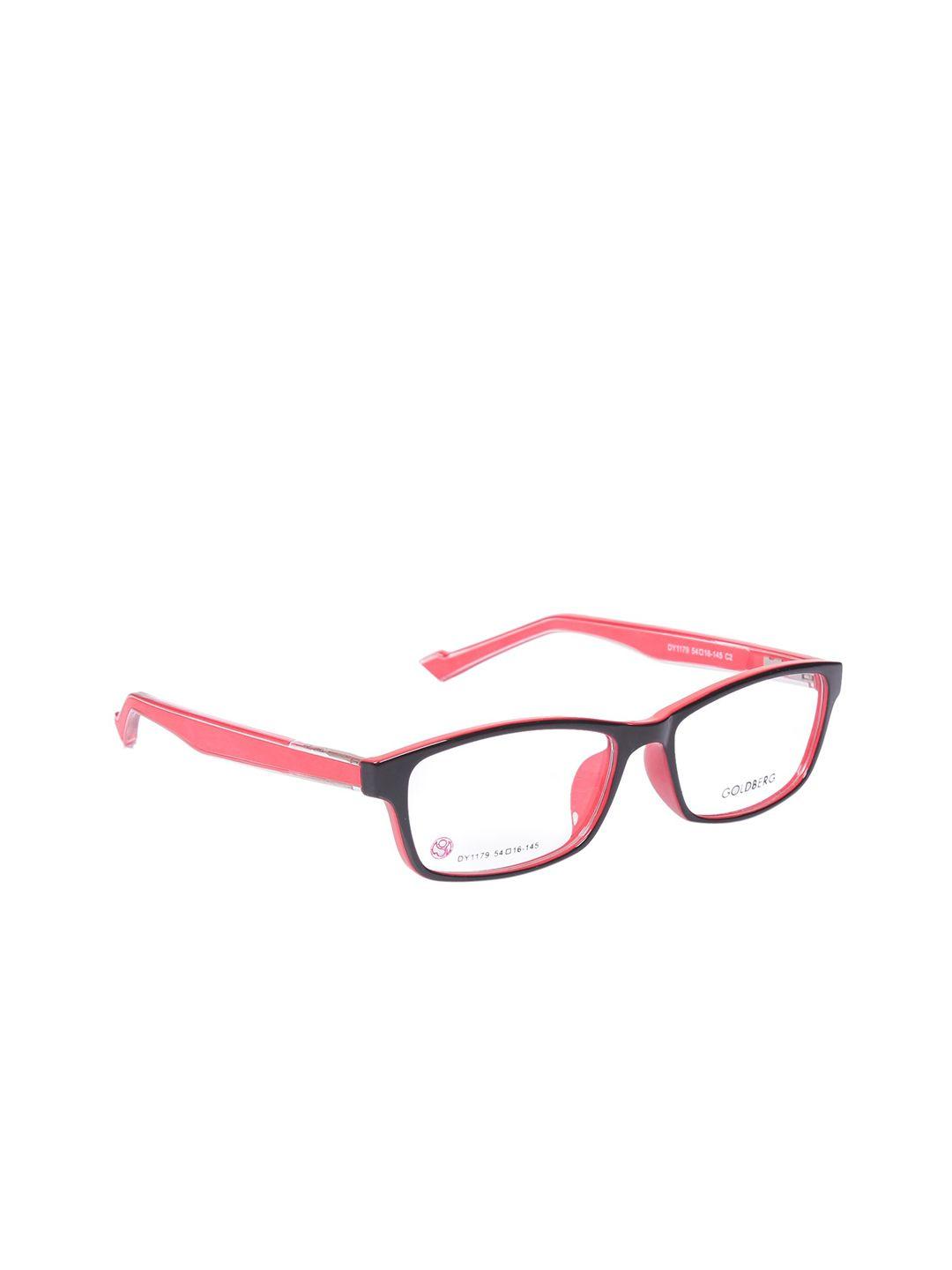 gold berg unisex black & pink full rim wayfarer frames eyeglasses