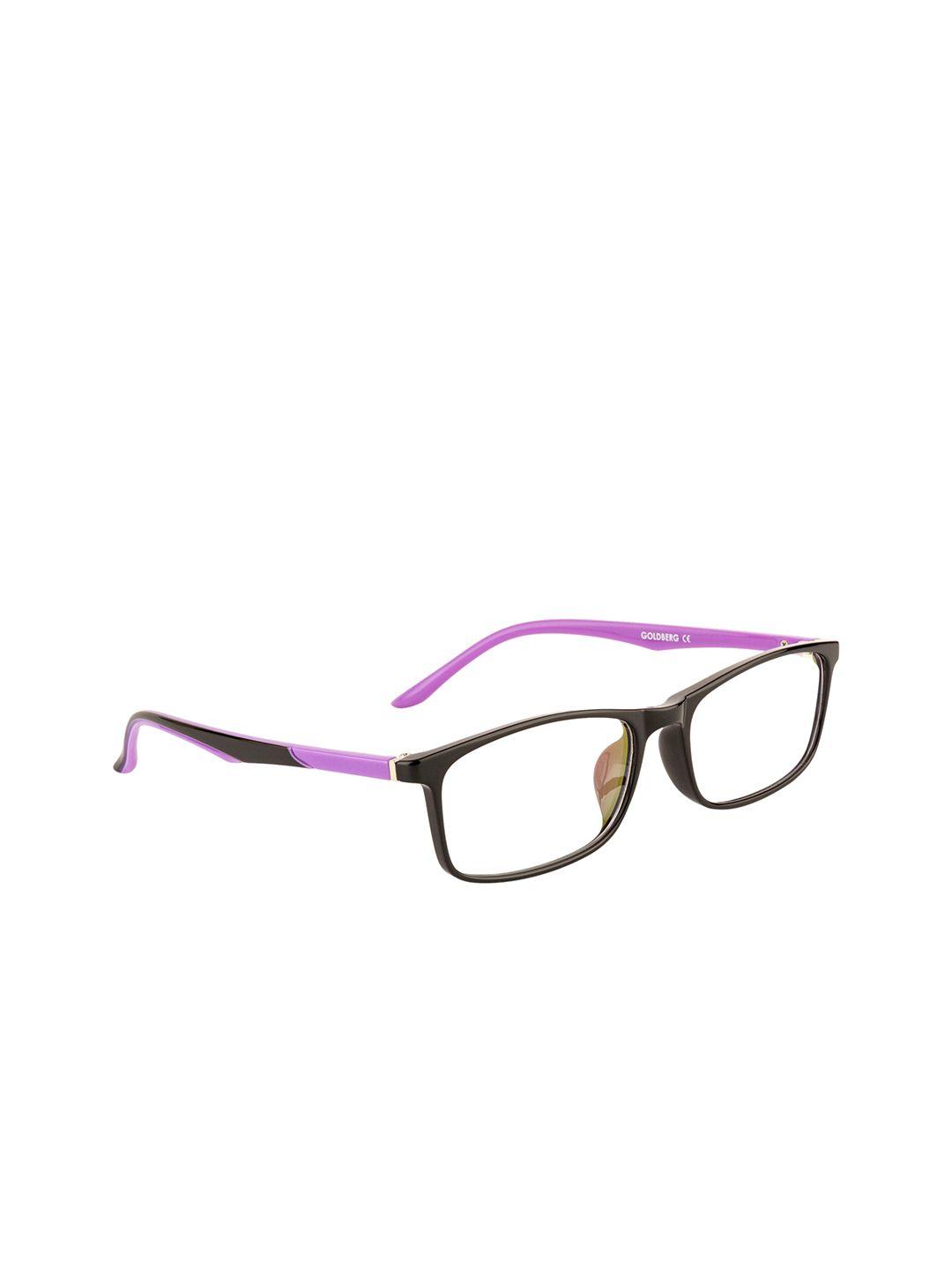 gold berg unisex black & purple full rim wayfarer frames eyeglasses