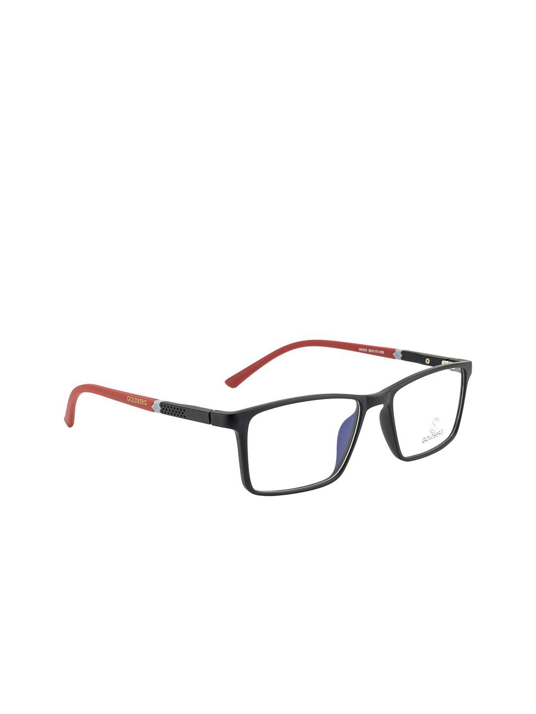 gold berg unisex black & red colourblocked full rim wayfarer frames eyeglasses