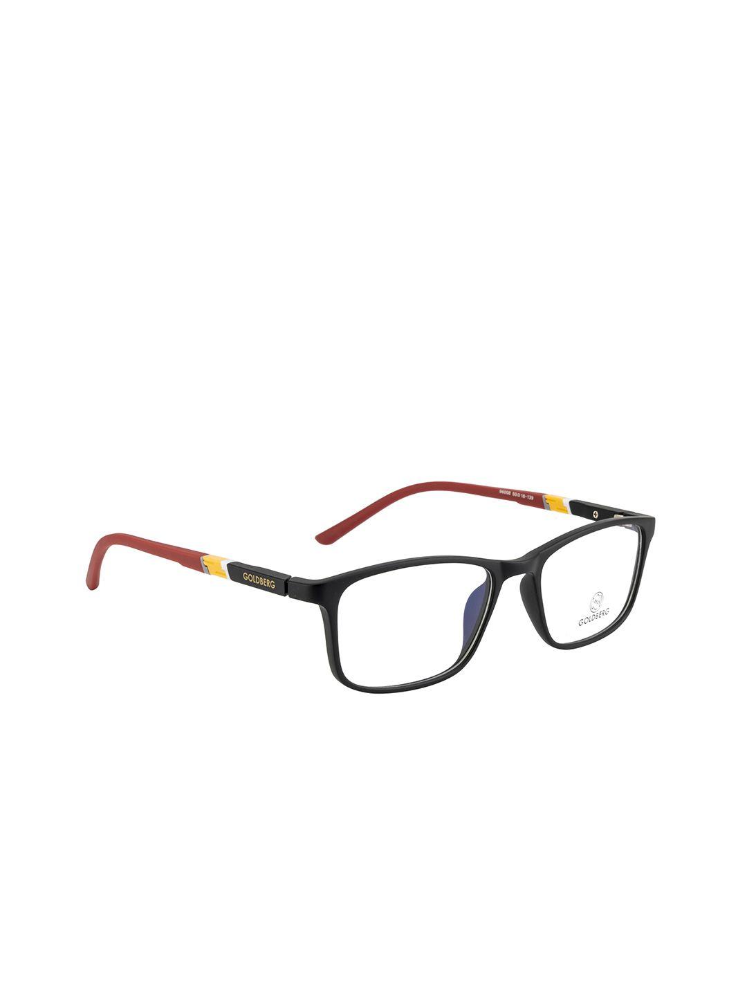 gold berg unisex black & red full rim wayfarer frames eyeglasses