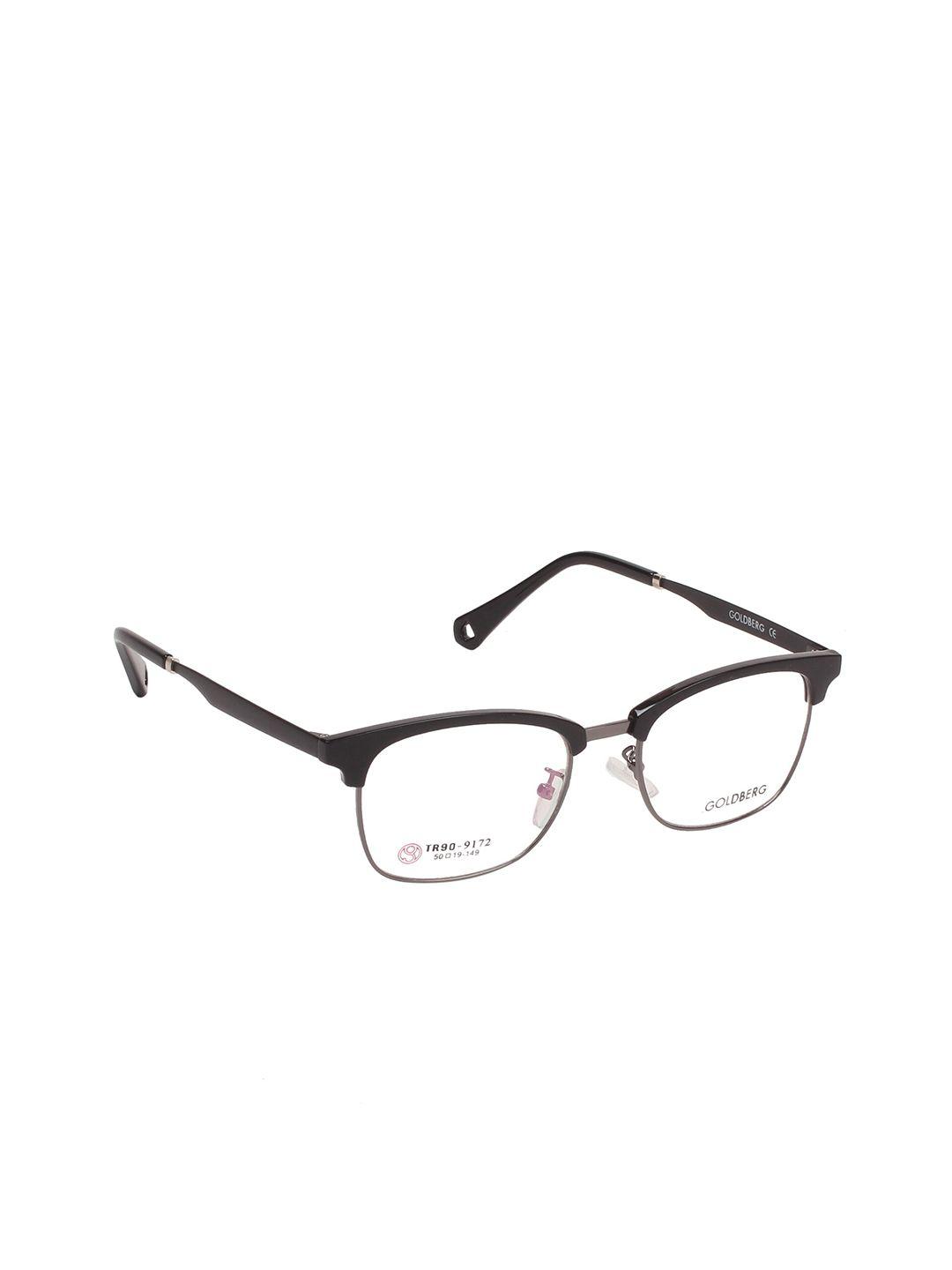 gold berg unisex black & transparent half rim browline frames eyeglasses