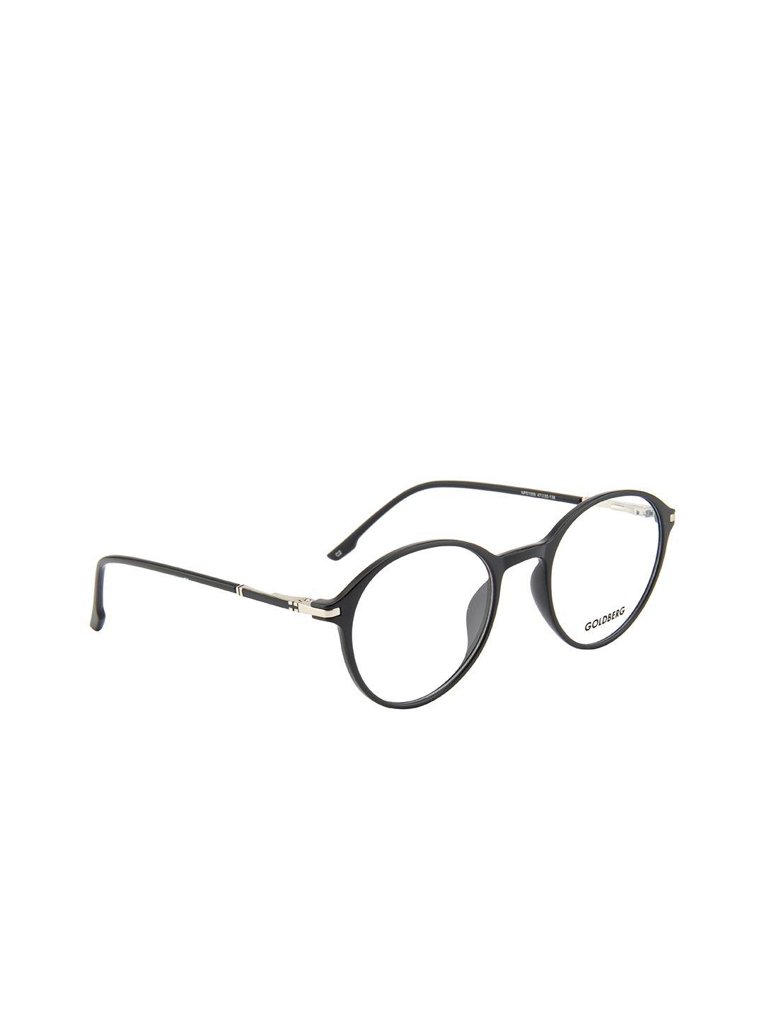 gold berg unisex black full rim round frames eyeglasses