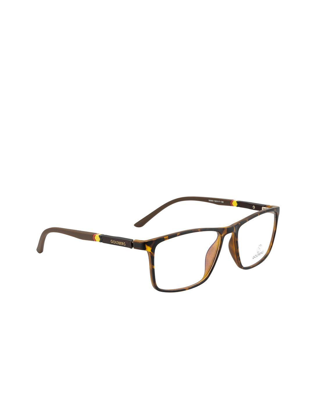 gold berg unisex brown & mustard full rim square frames eyeglasses