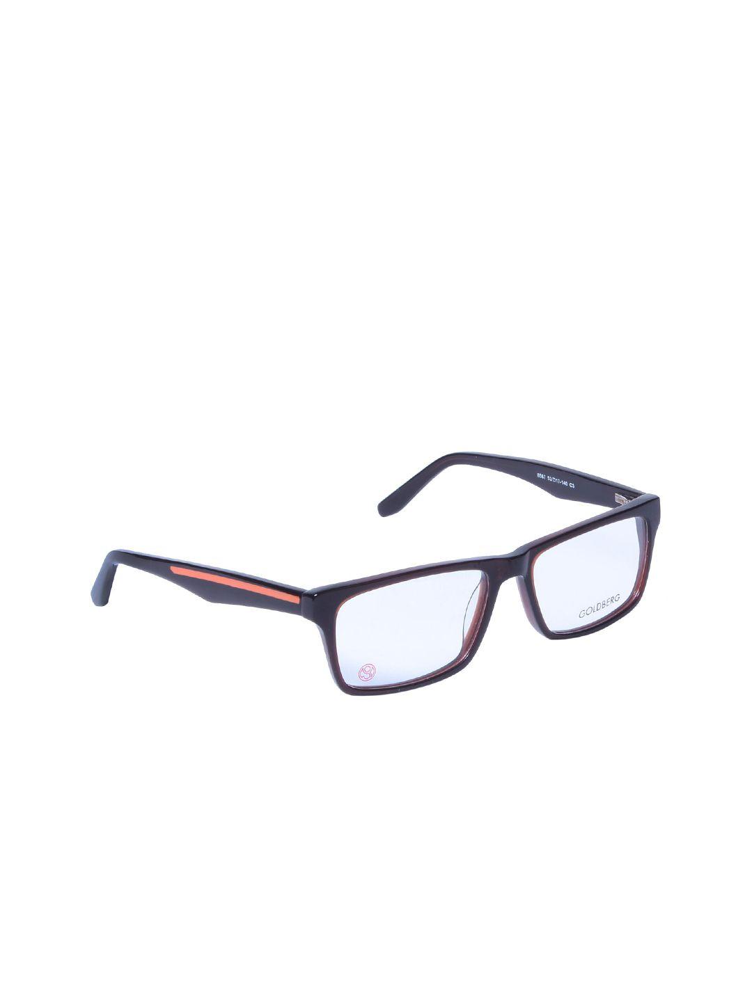 gold berg unisex brown & orange full rim rectangle frames