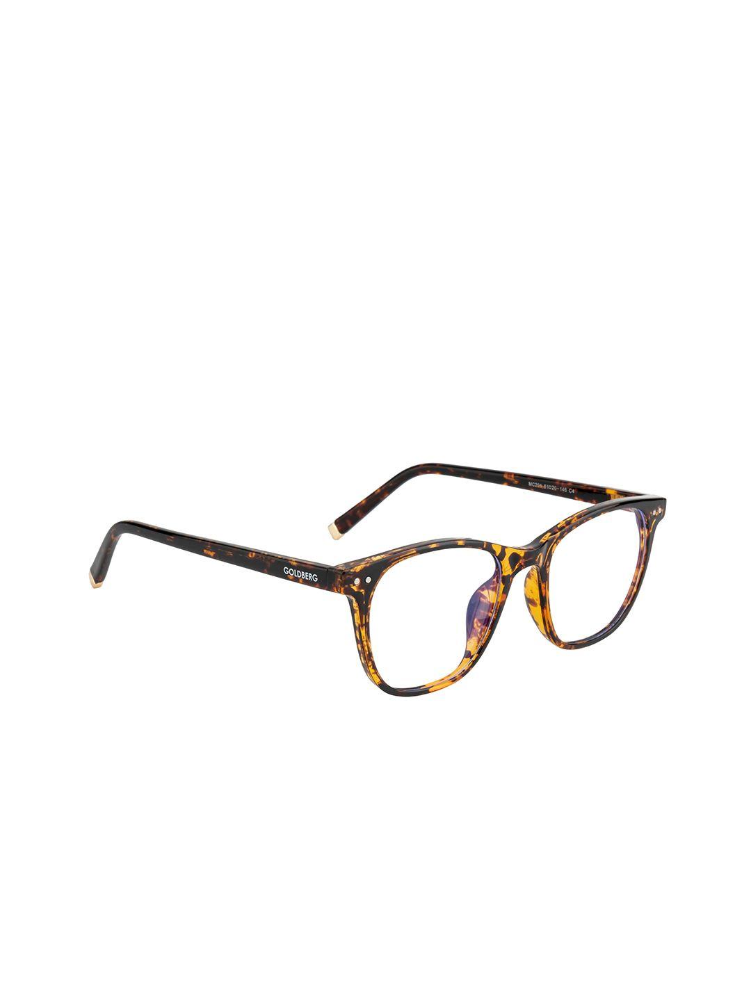 gold berg unisex brown & yellow abstract full rim square frames eyeglasses