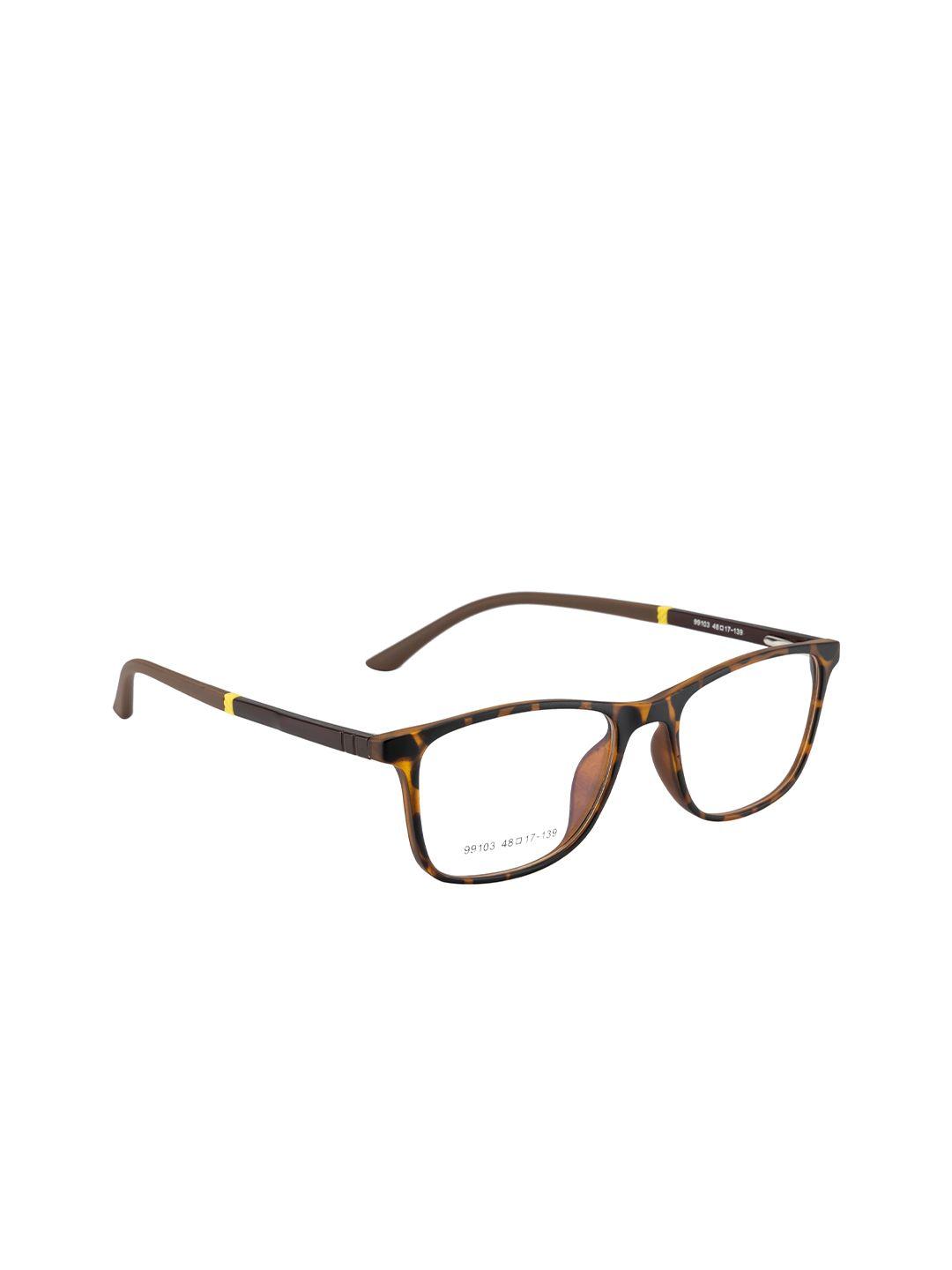 gold berg unisex brown & yellow full rim wayfarer frames eyeglasses