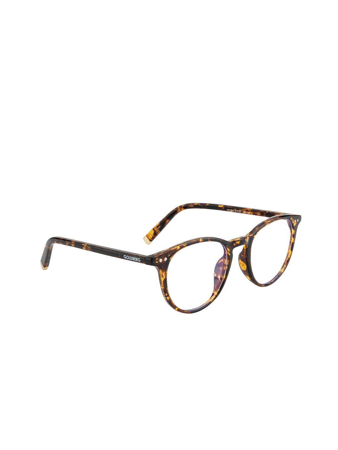 gold berg unisex brown abstract full rim round frames eyeglasses