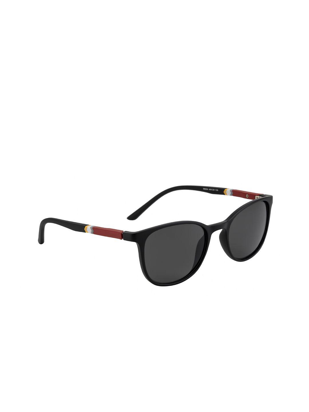 gold berg unisex grey lens & black round sunglasses with uv protected lens gb-96004s_r.blk