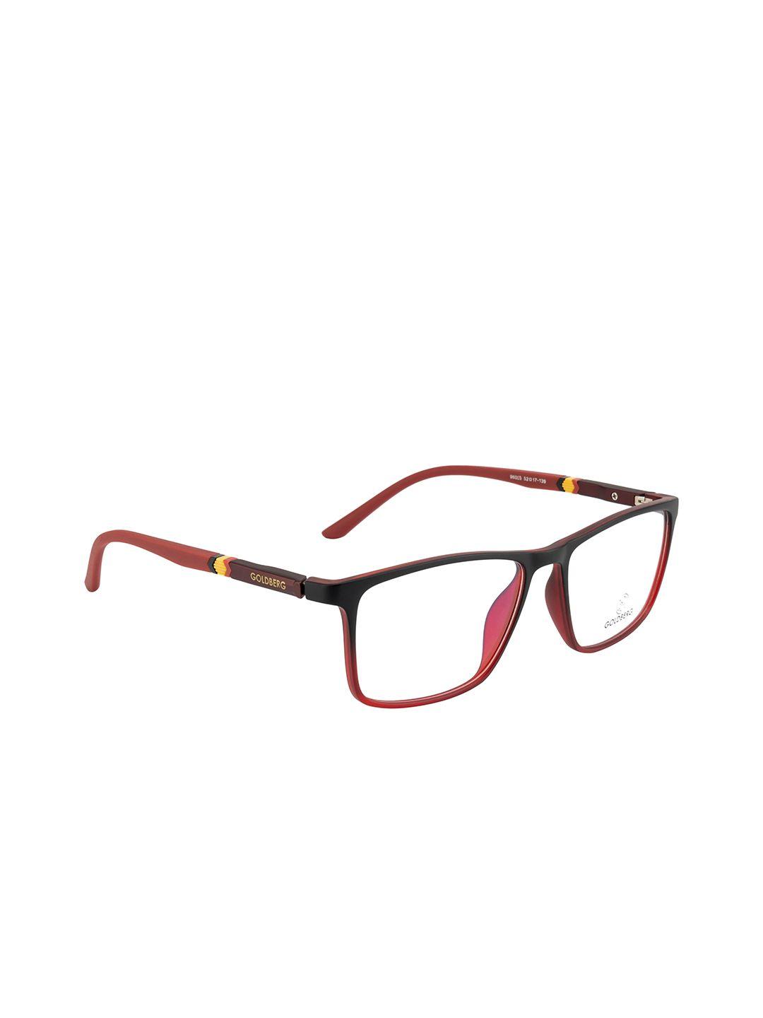 gold berg unisex maroon & black full rim wayfarer frames eyeglasses