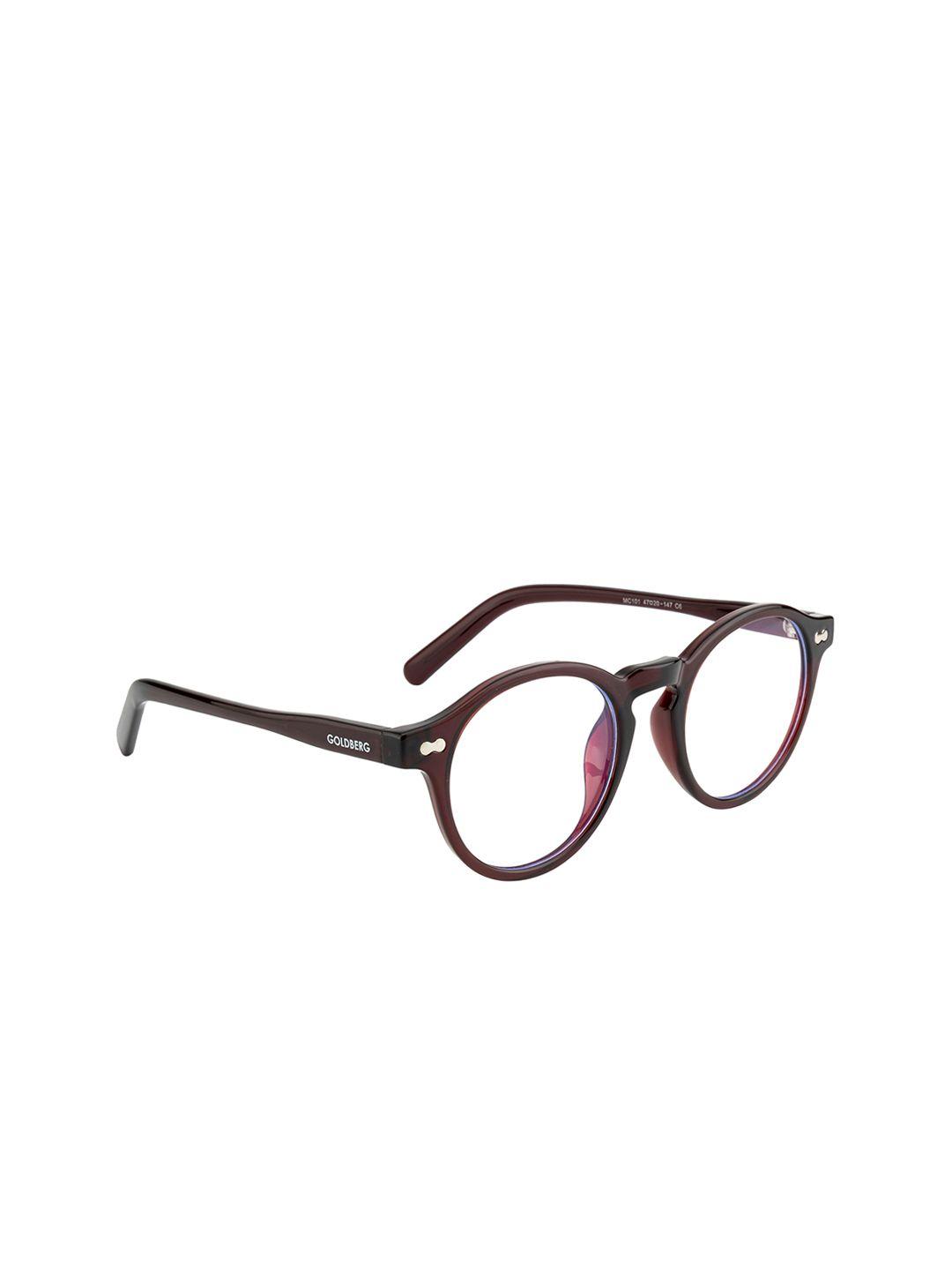 gold berg unisex maroon full rim round frames eyeglasses