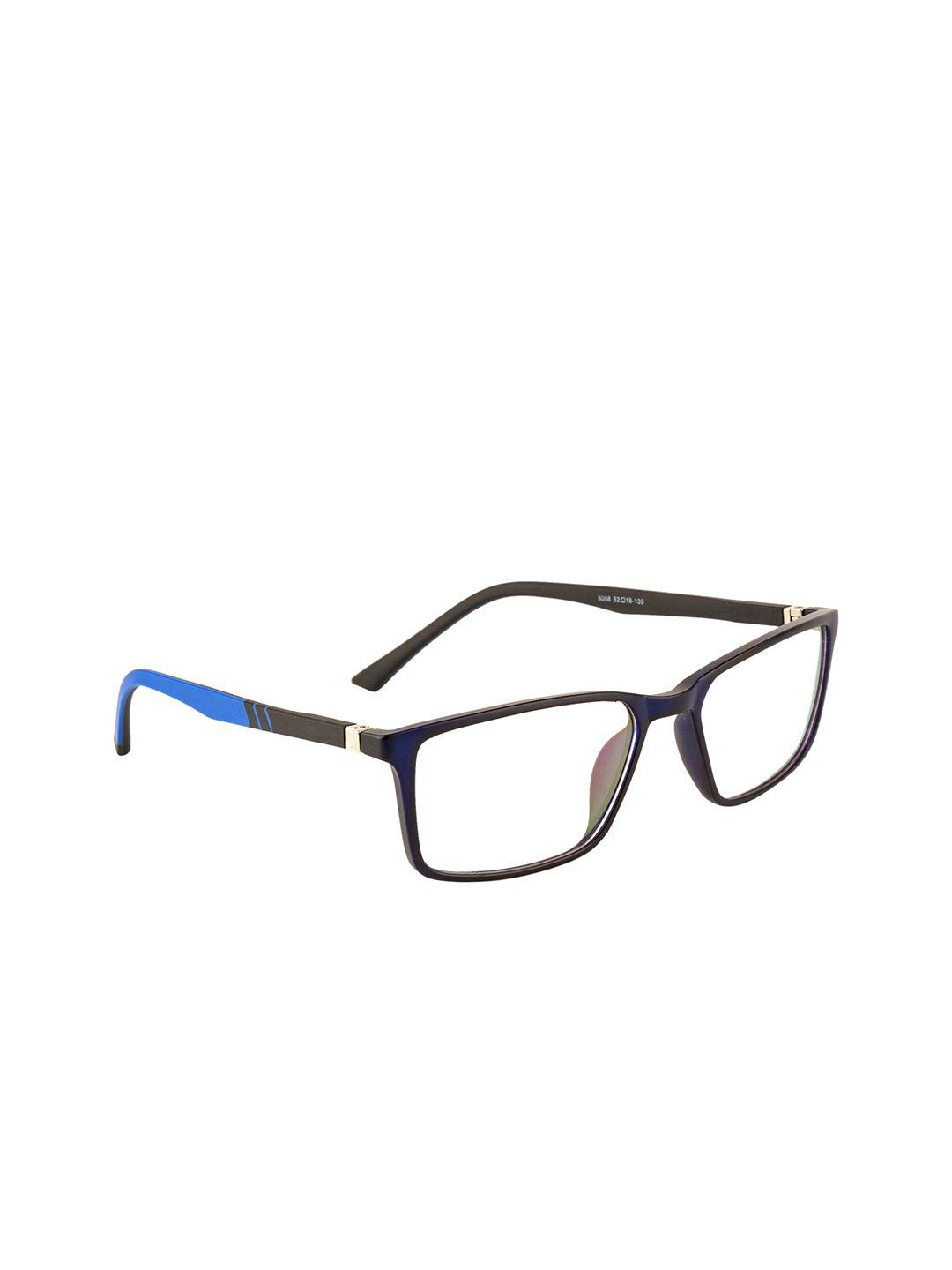 gold berg unisex navy blue & brown full colourblocked rim wayfarer frames eyeglasses