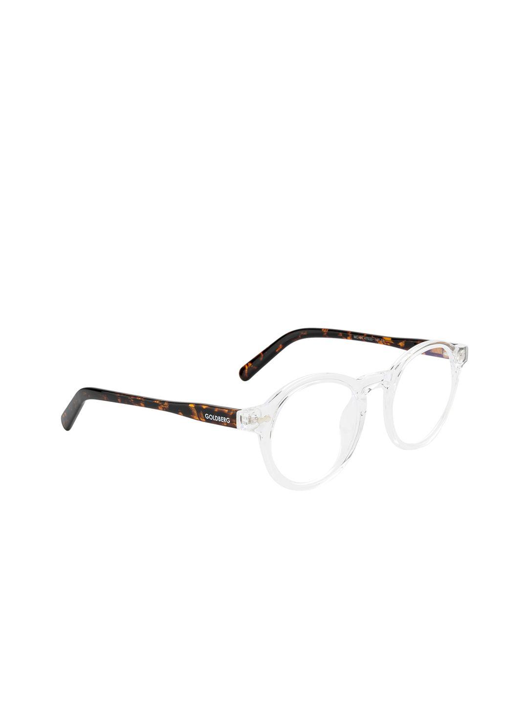 gold berg unisex transparent & black full rim round frames eyeglasses