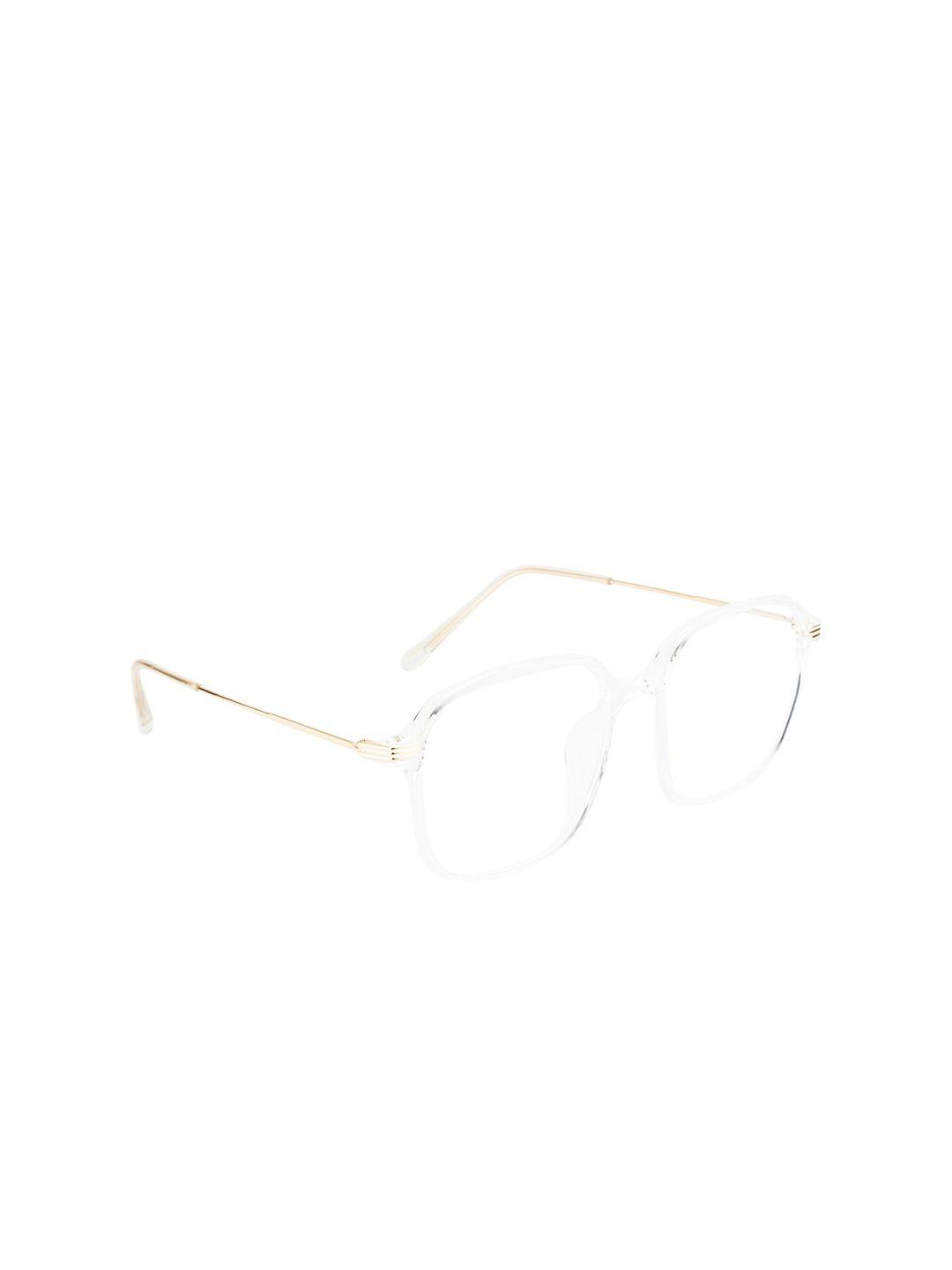 gold berg unisex transparent & gold-toned full rim square frames eyeglasses