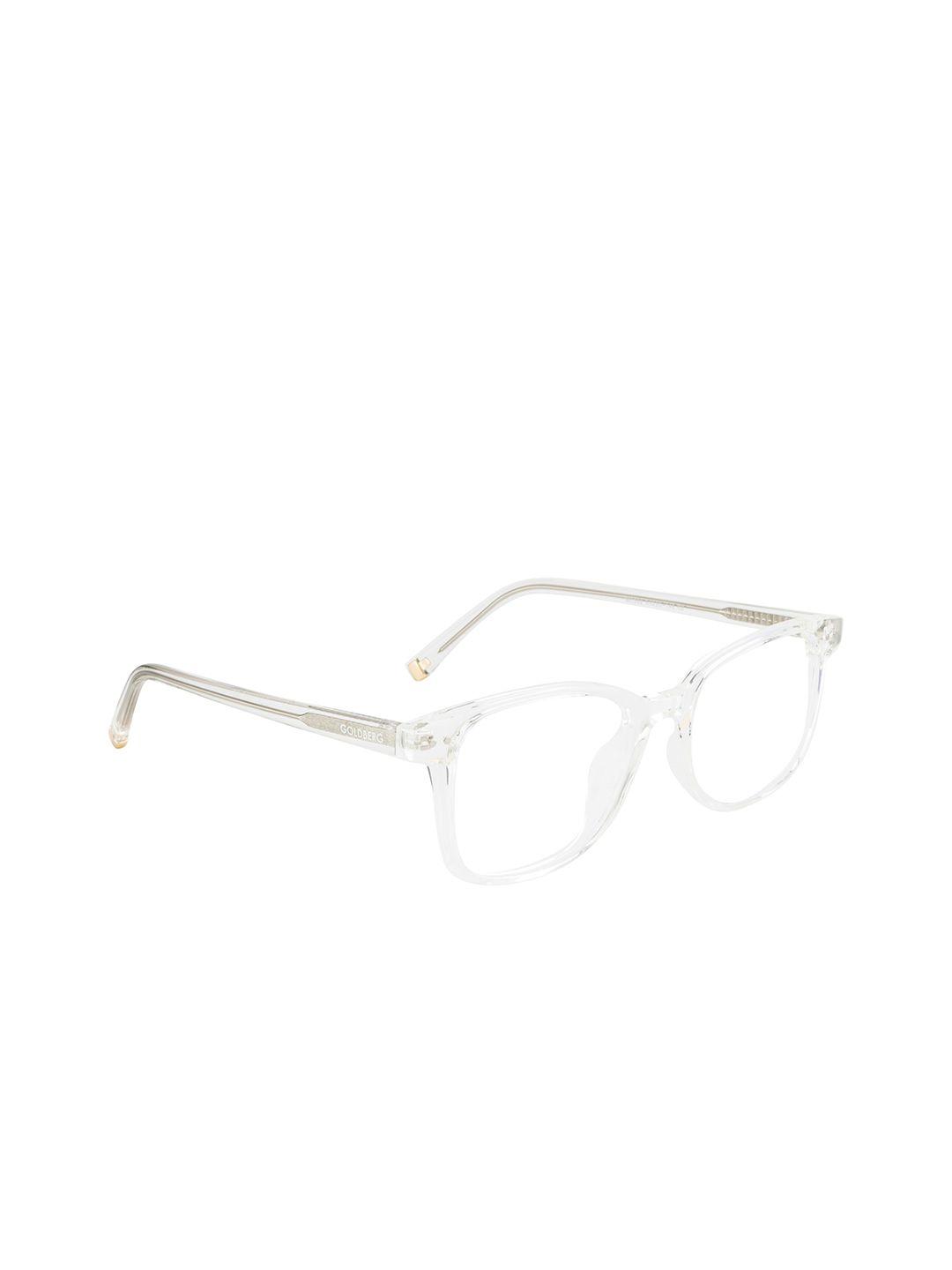 gold berg unisex transparent full rim square frames eyeglasses