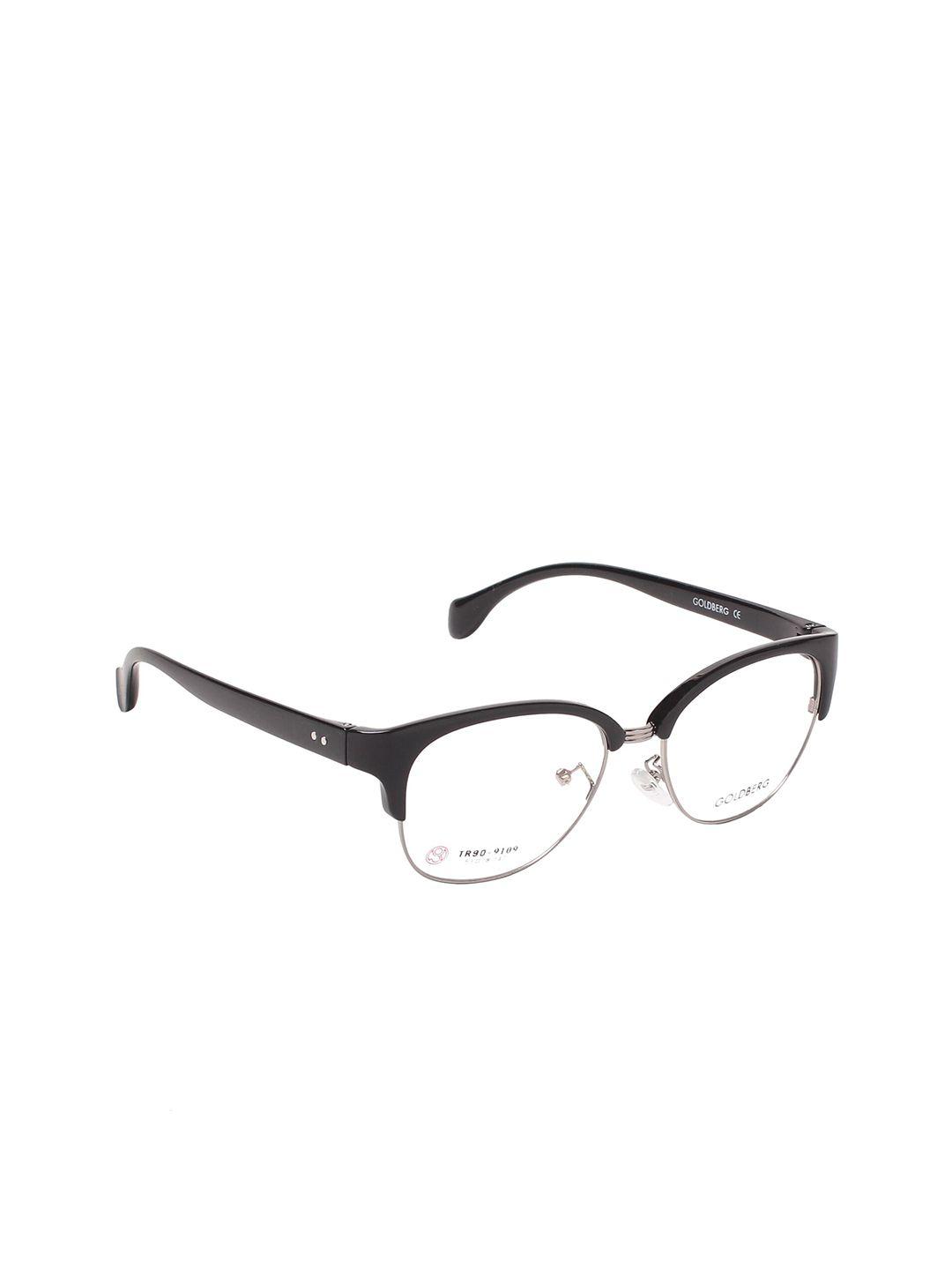 gold berg women black & transparent half rim cateye frames