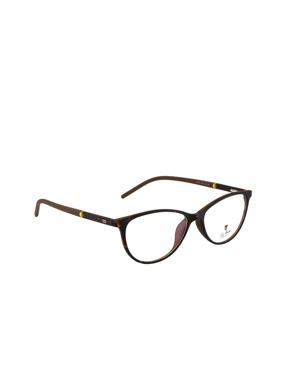 gold berg women brown & yellow full rim cateye frames