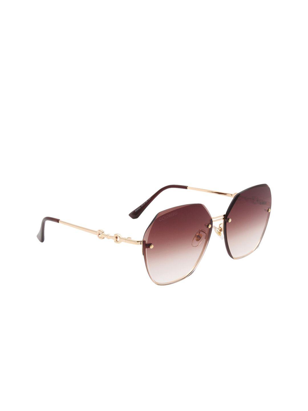 gold berg women brown lens & gold-toned sunglasses with uv protected lens-gb-50852_gld-brn