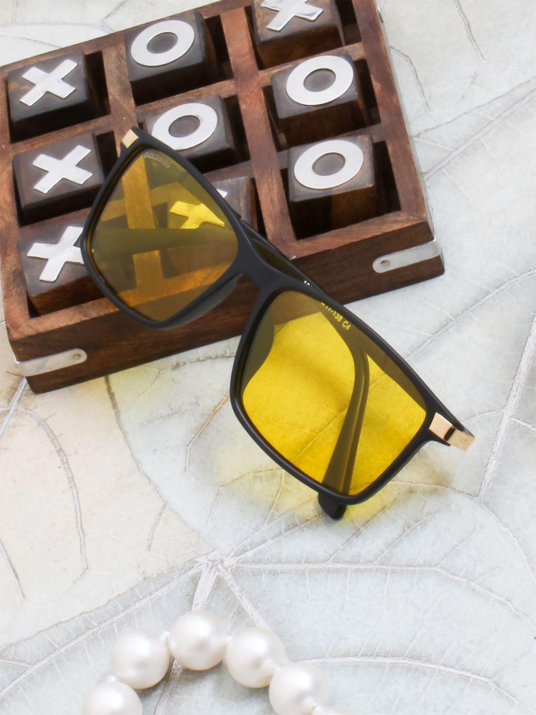 gold berg yellow lens & black sunglasses with uv protected lens-gb- 1007_m.blk-yell