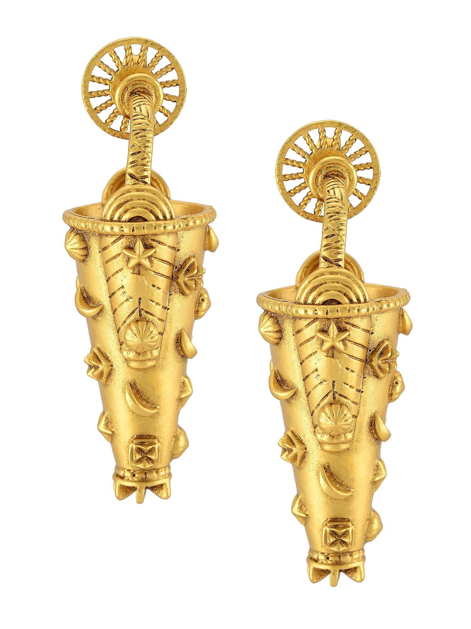 gold brass earrings