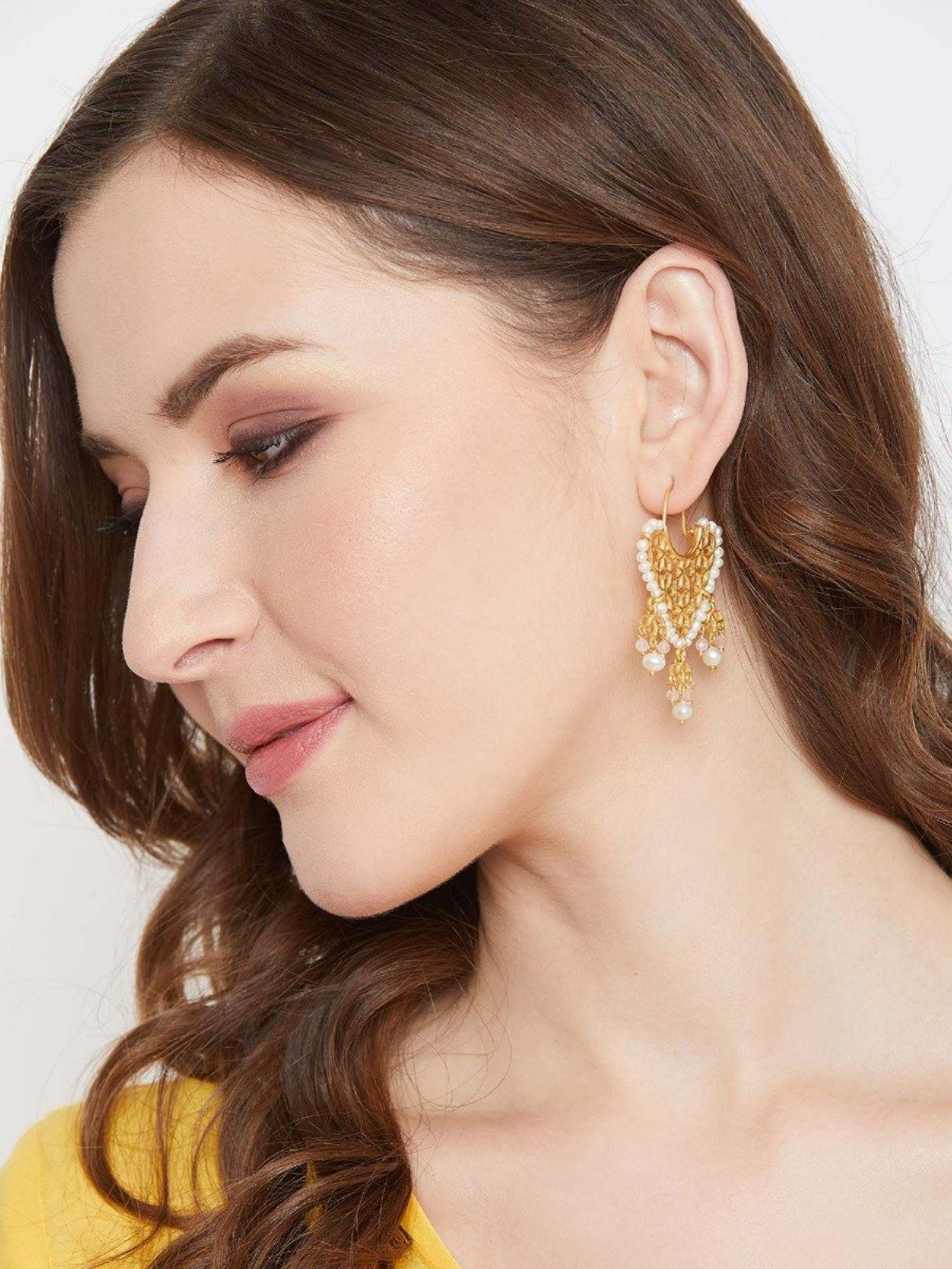 gold breezy blossoms hoops earrings