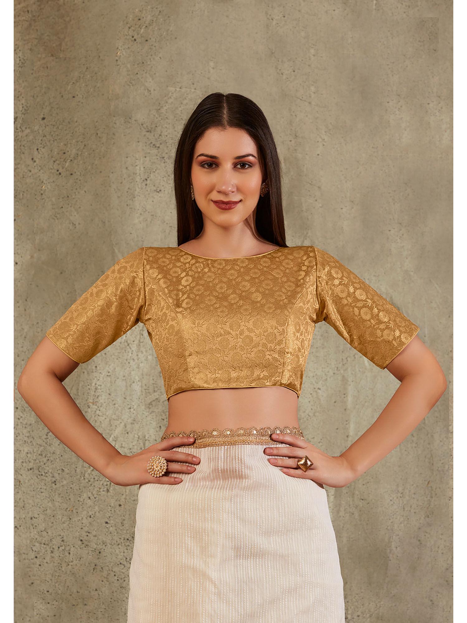 gold brocade woven design blouse