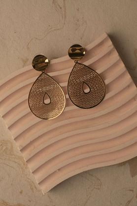 gold coated leaf shaped earrings for girls & women