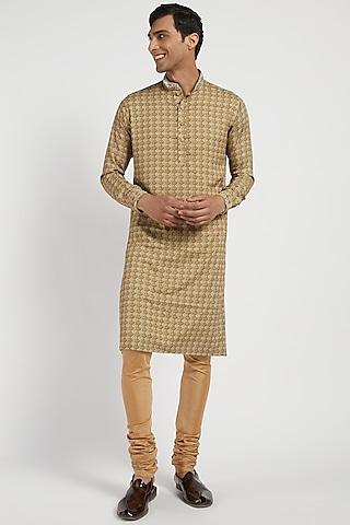 gold crepe kurta set