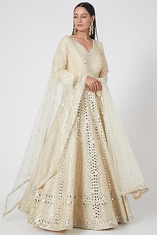 gold embellished anarkali set