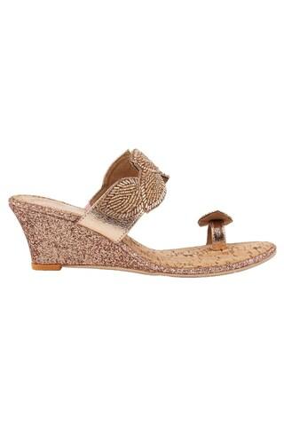 gold embellished ethnic women sandal