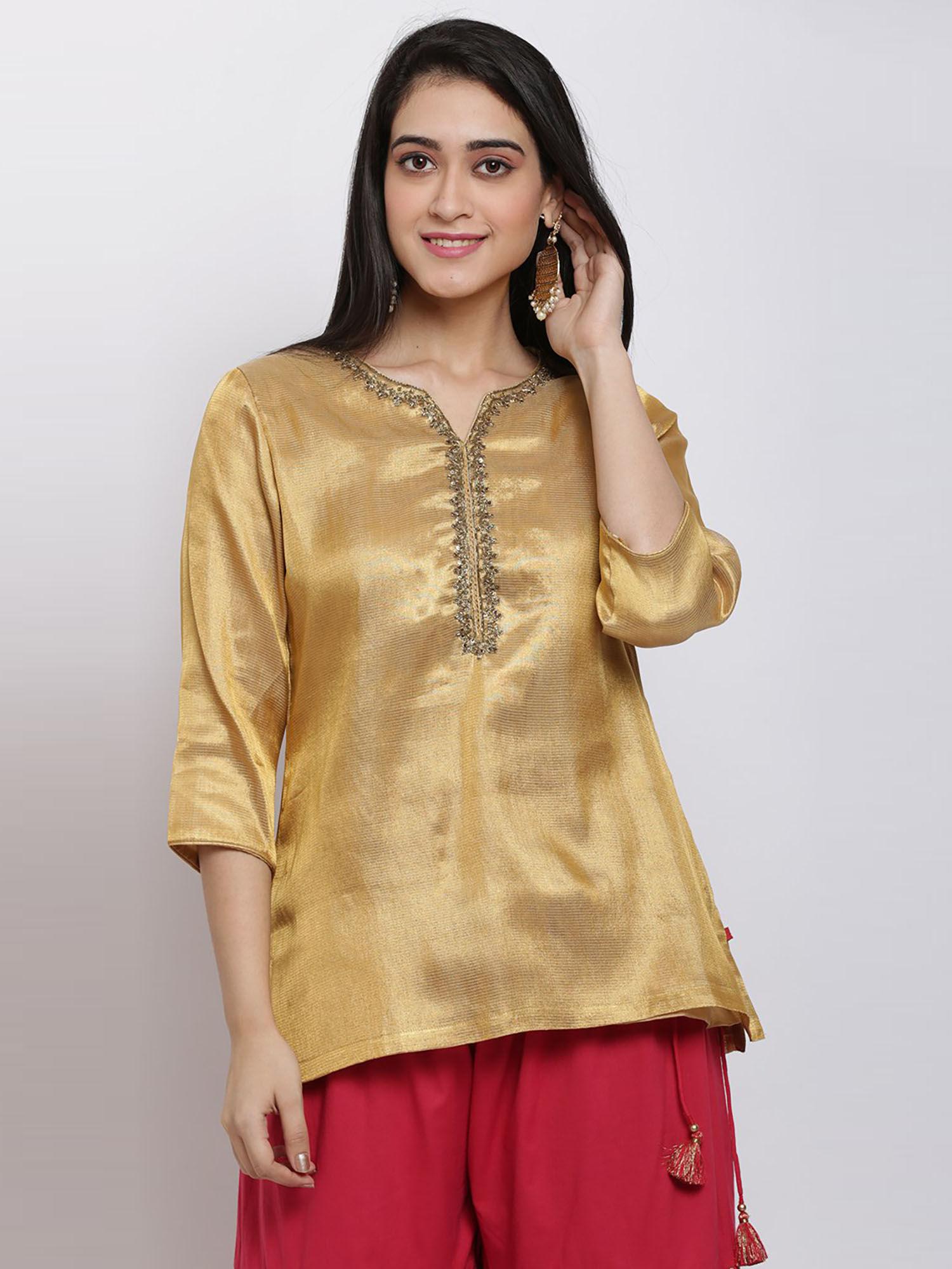 gold embellished kurti