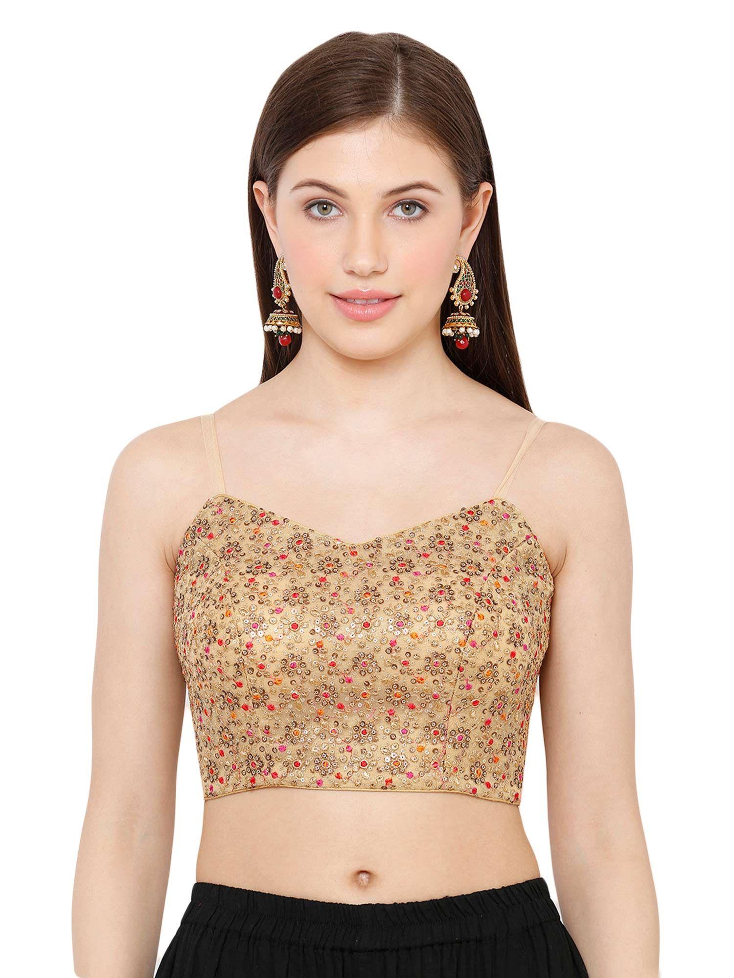 gold embroidered stitched blouse