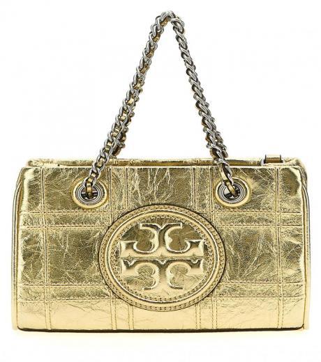 gold fleming soft metallic quilt mini handbag
