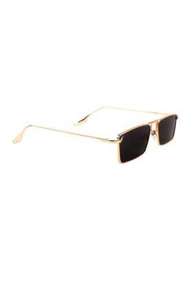 gold frame black lens uv protected fashion square sunglasses