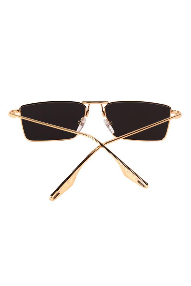 gold frame black lens uv protected fashion square sunglasses