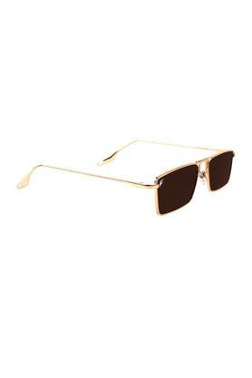 gold frame brown lens uv protected fashion square sunglasses