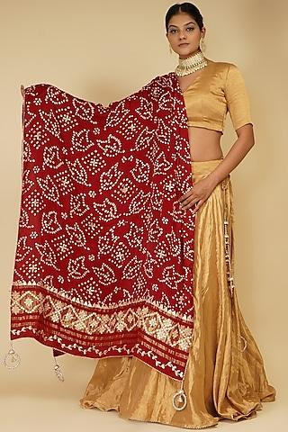 gold handloom chanderi tissue lehenga set