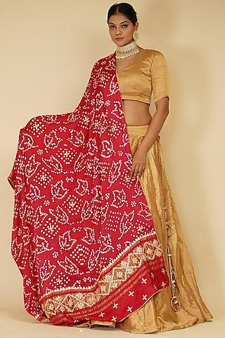 gold handloom chanderi tissue lehenga set