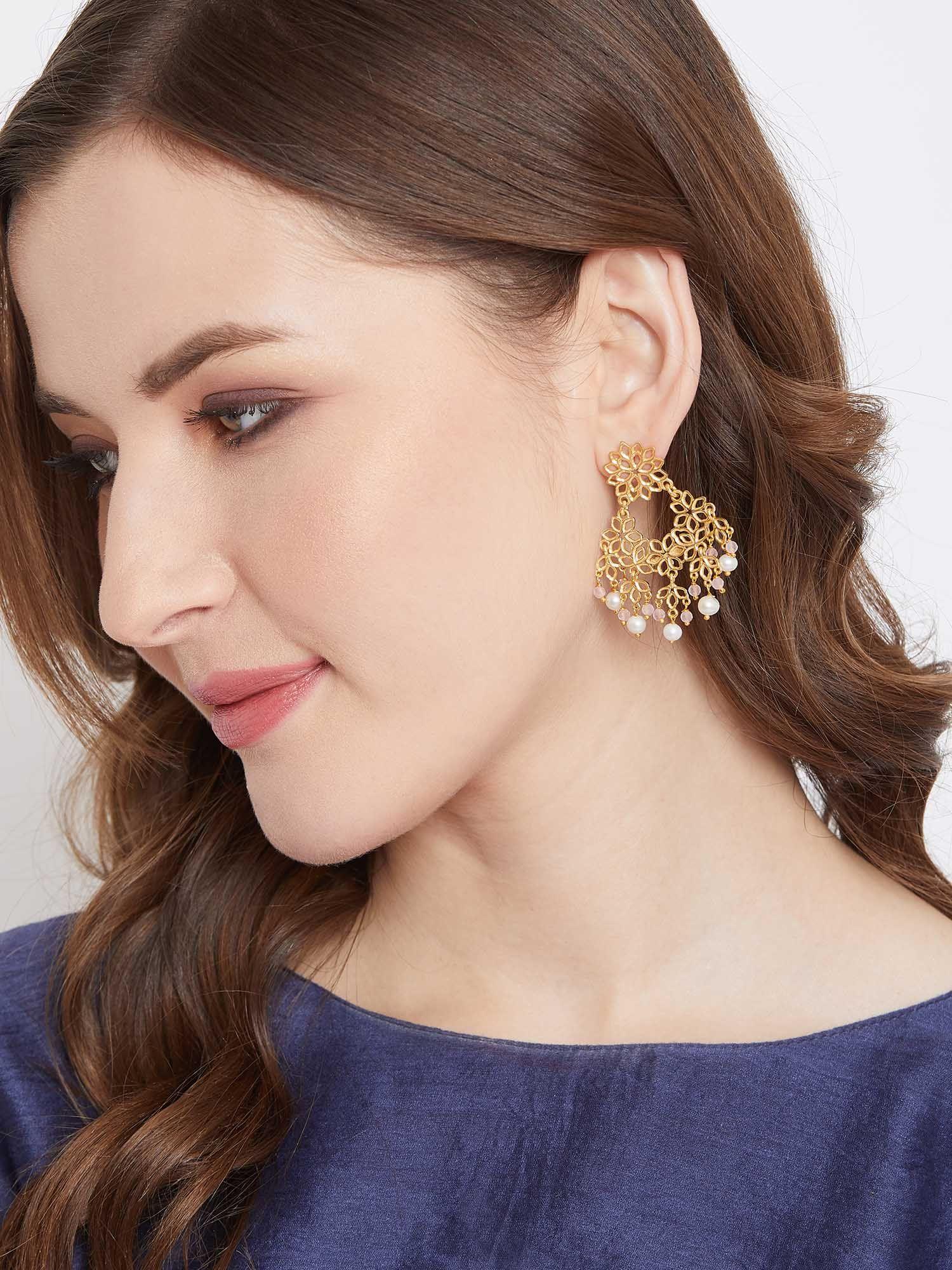 gold jaipur saga dangler earrings