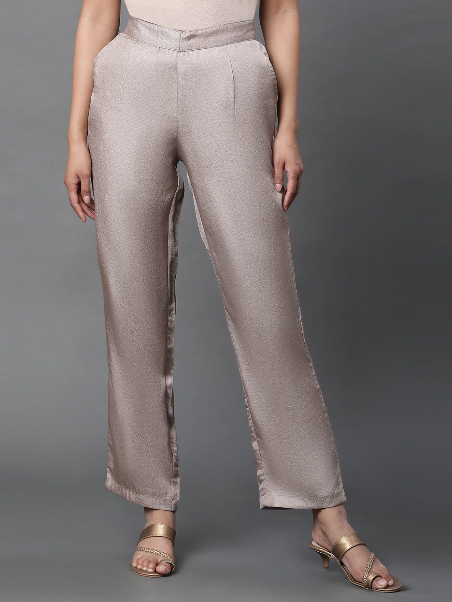 gold korean satin pant