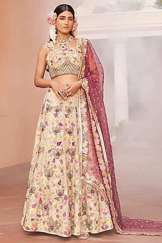 gold kota embroidered lehenga set