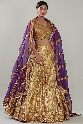 gold lampi lehenga set