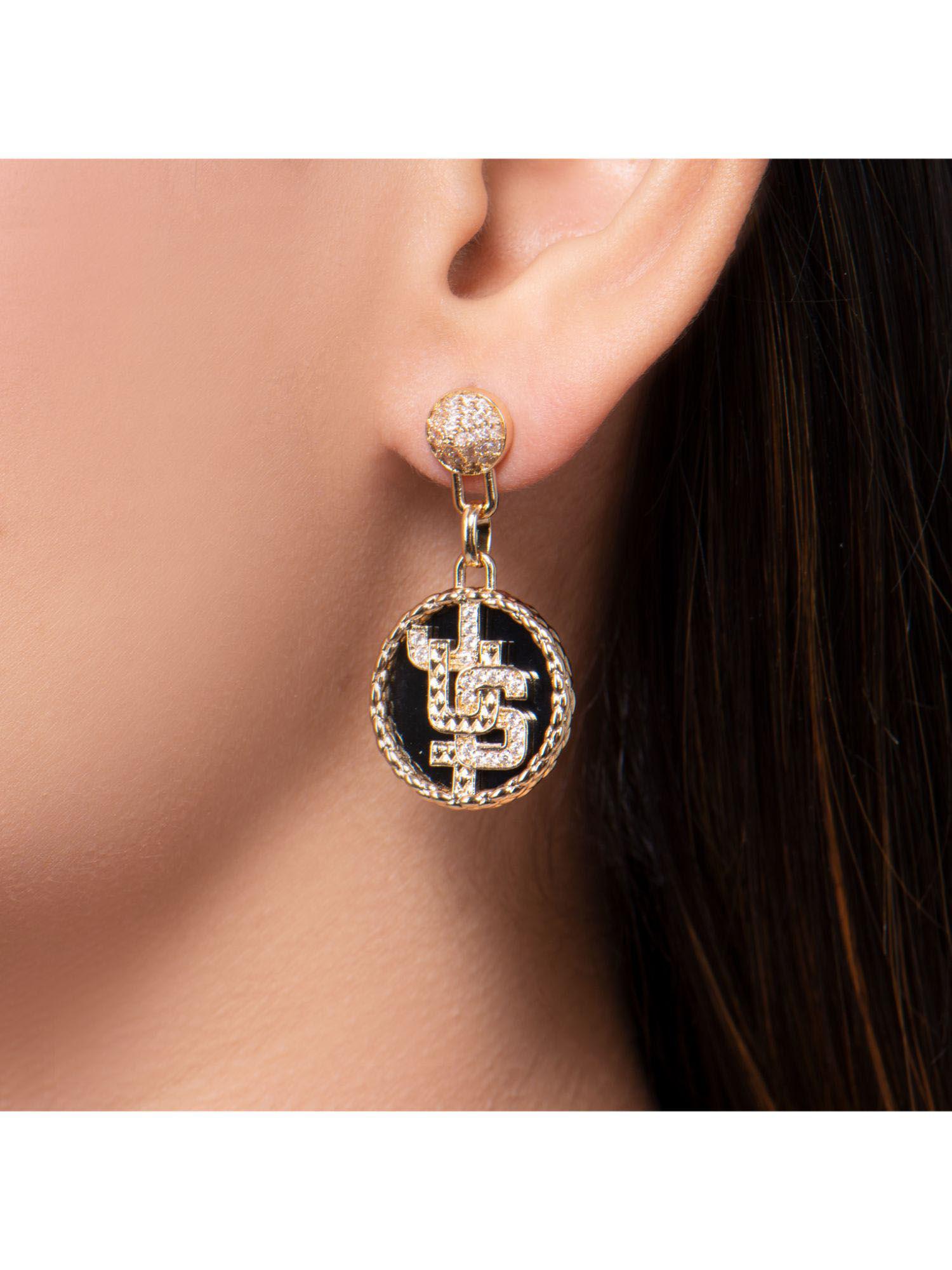 gold linea logo 4 earrings